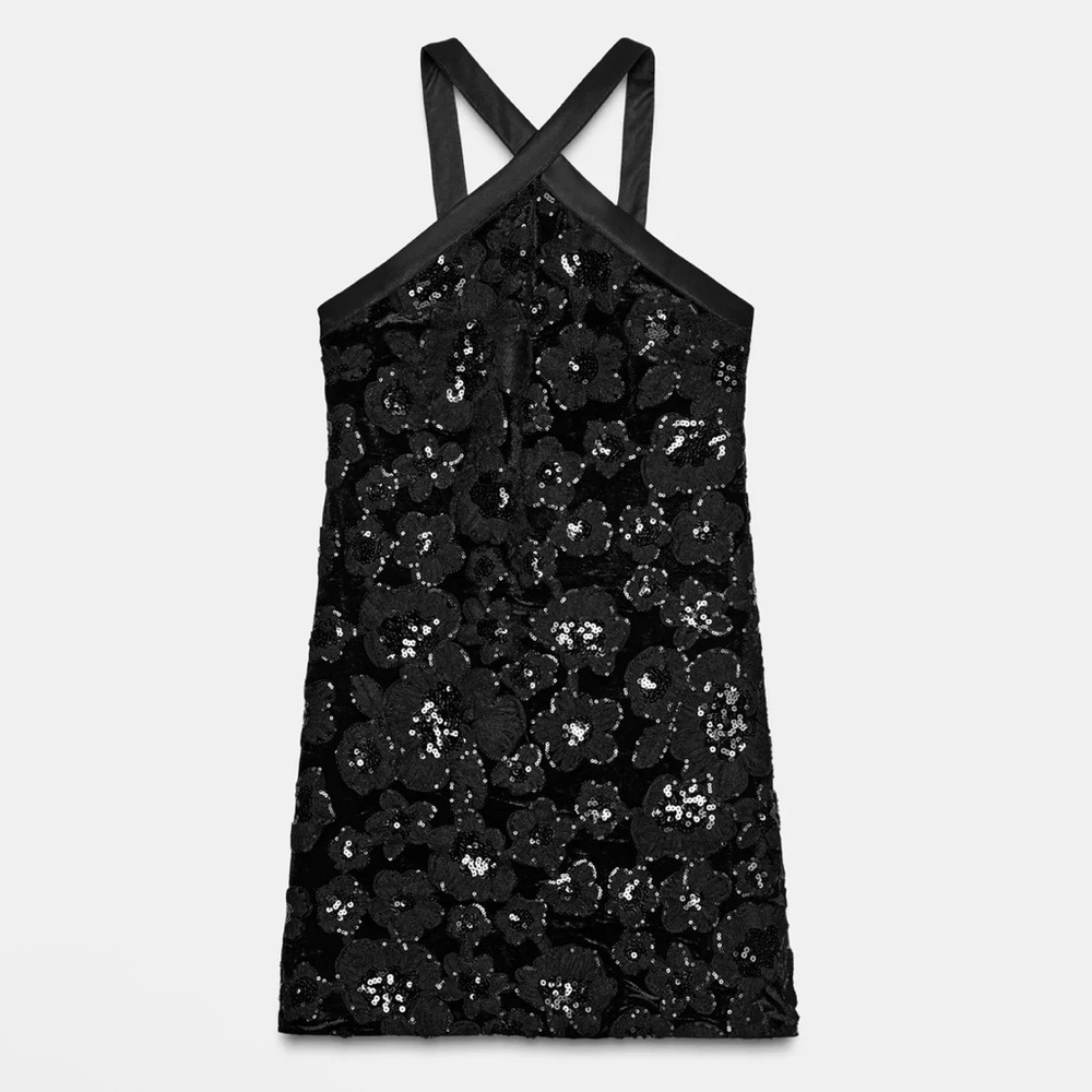 Zara Combination Sequin Mini Dress Collection Winter 2025/2026